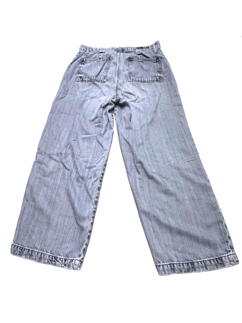 KUT from the Kloth Grey/Blue Utility Straight Leg Jeans Front Patch Pockets 0 - Picture 3 of 9